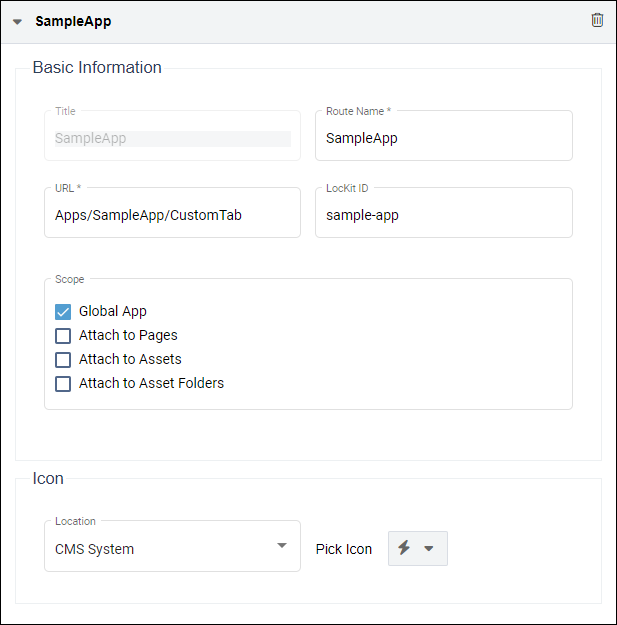 Example Custom Tab Configuration Example Custom Tab Configuration