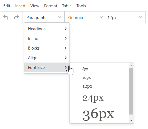Custom Formats in TinyMCE: Example 2 Custom Formats in TinyMCE: Example 2