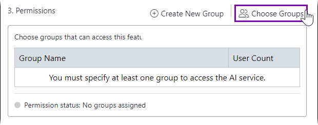 Choose Groups in "3. Permissions"