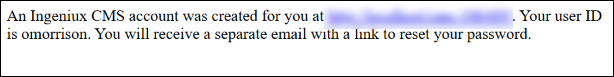 New User Account Notification Message in Email New User Account Notification Message in Email